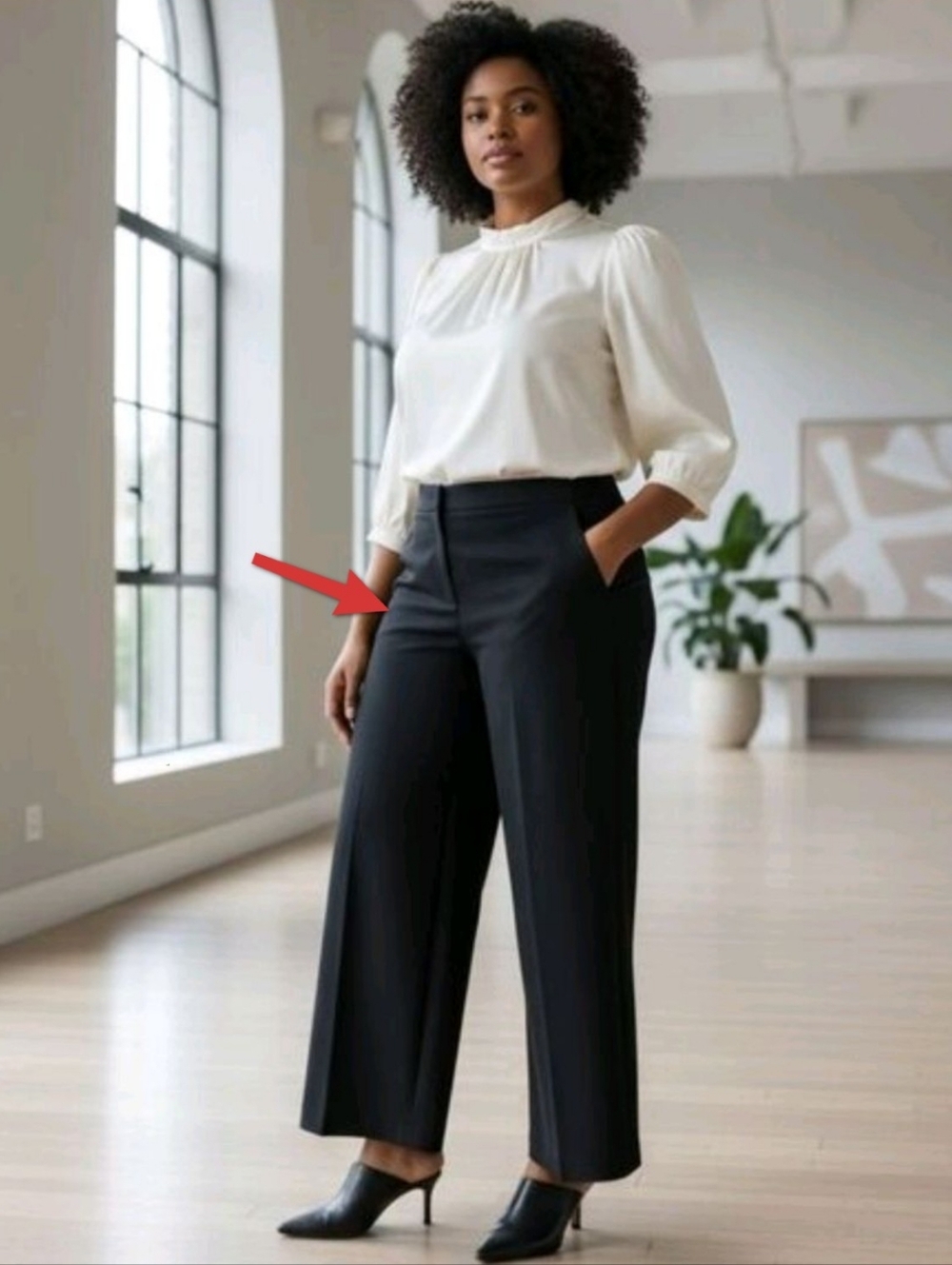 JL ATELIER Black Wide Leg Women's Pants